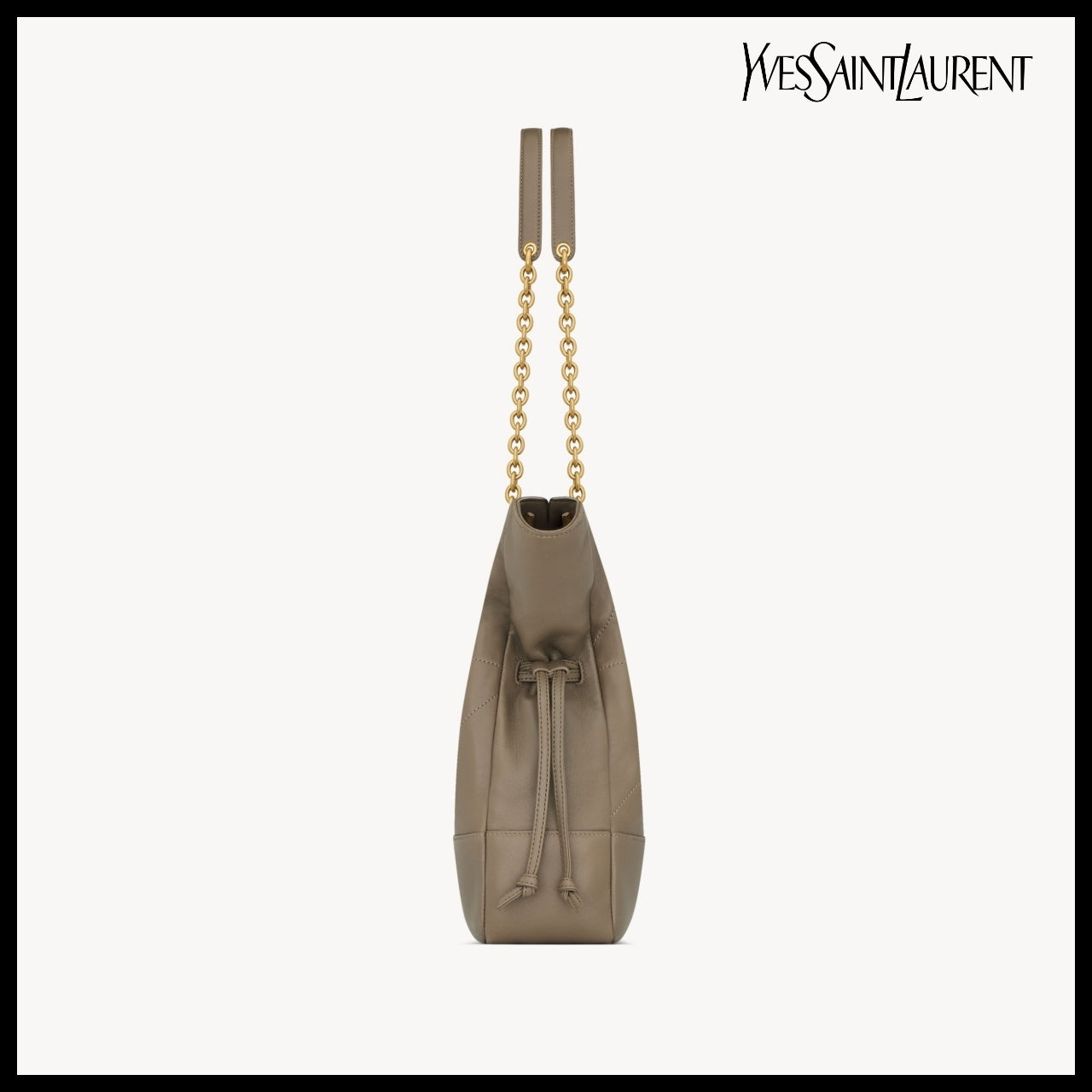 【Saint Laurent】Lambskin Small Shopping Bag Light Taupe