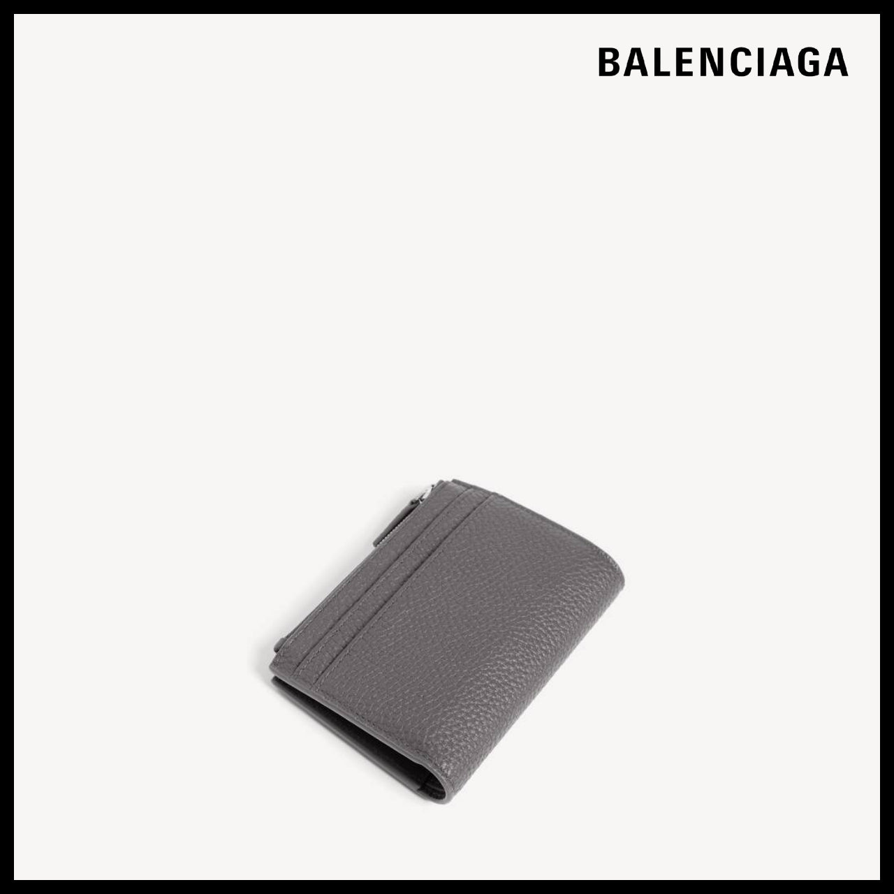 【BALENCIAGA】Credit Vertical Folded Card Holder Grey