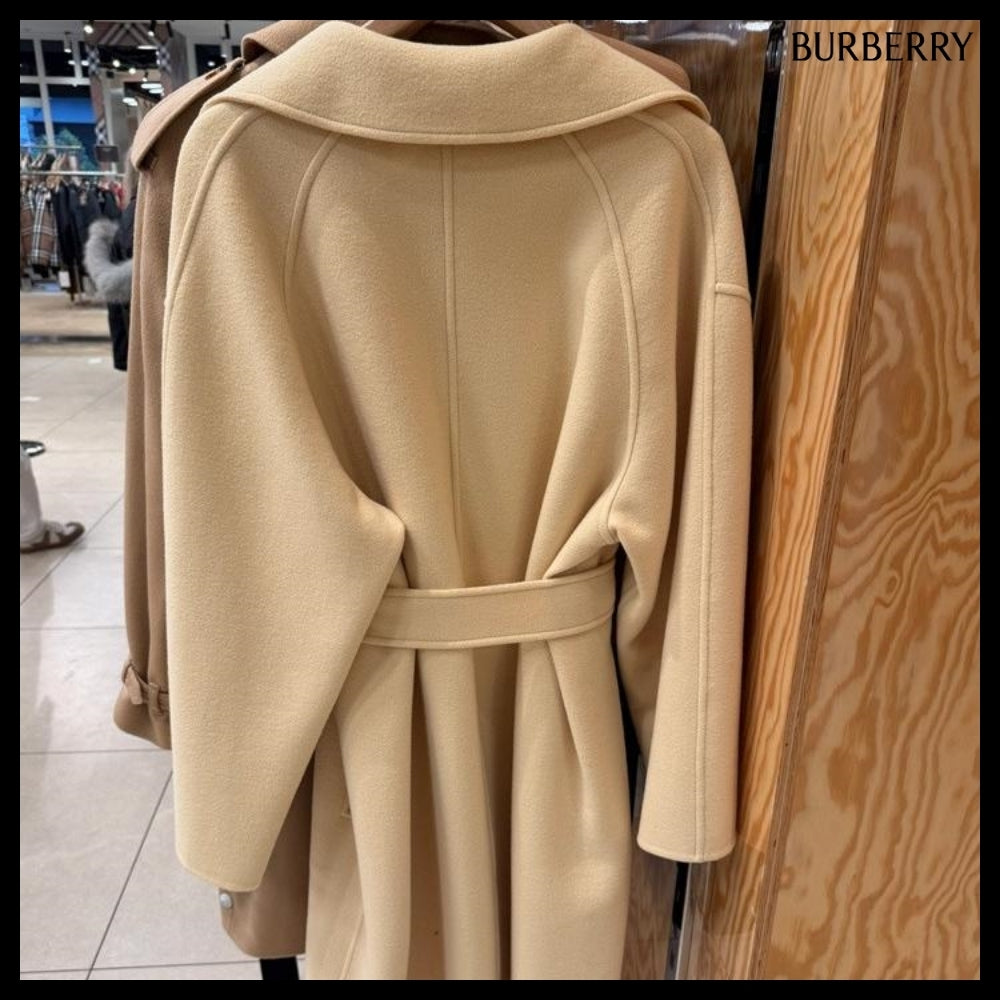 【Burberry】Cashmere Belted Wrap Coat Daffodil