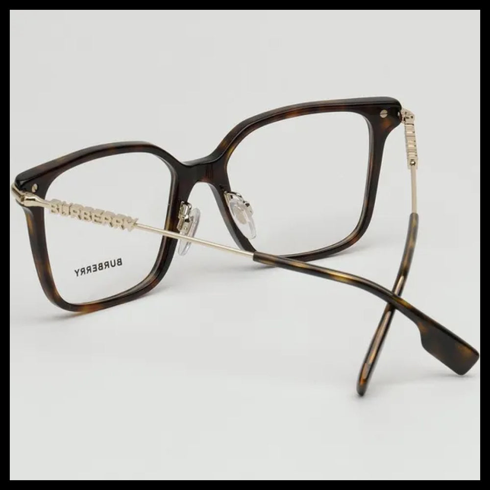 【Burberry】Square Dark Lightweight Horn-Rimmed Eyeglasses
