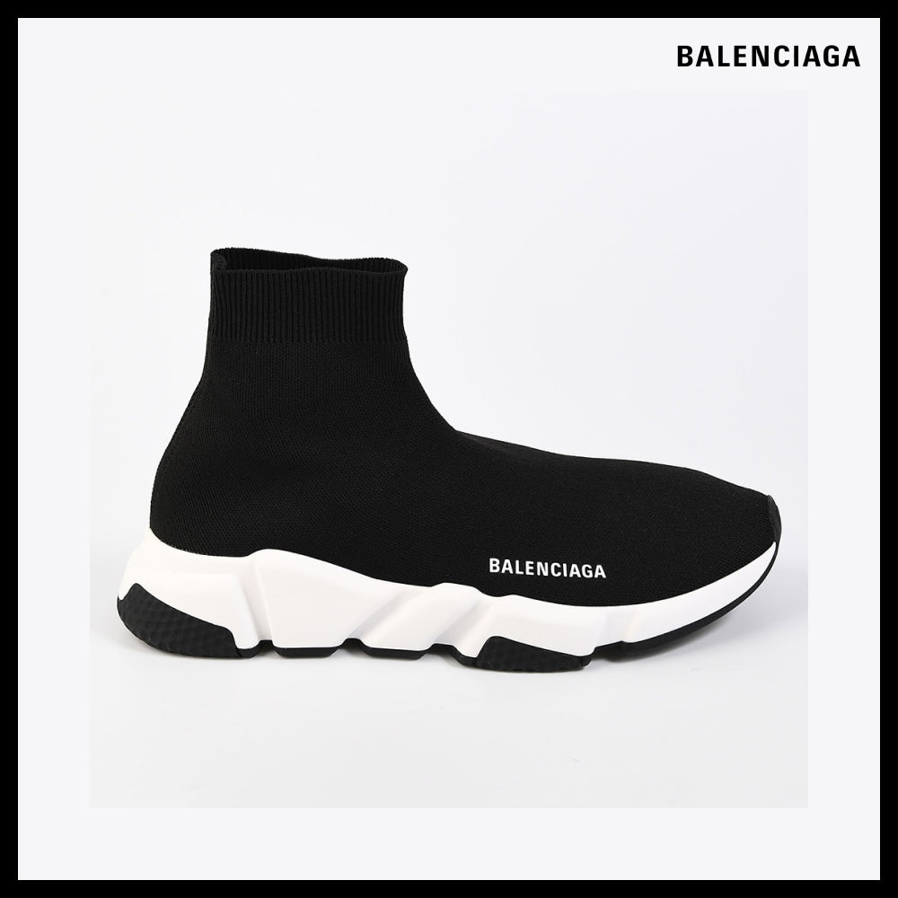 【BALENCIAGA】Speed Recycled Knit Sneaker Black White