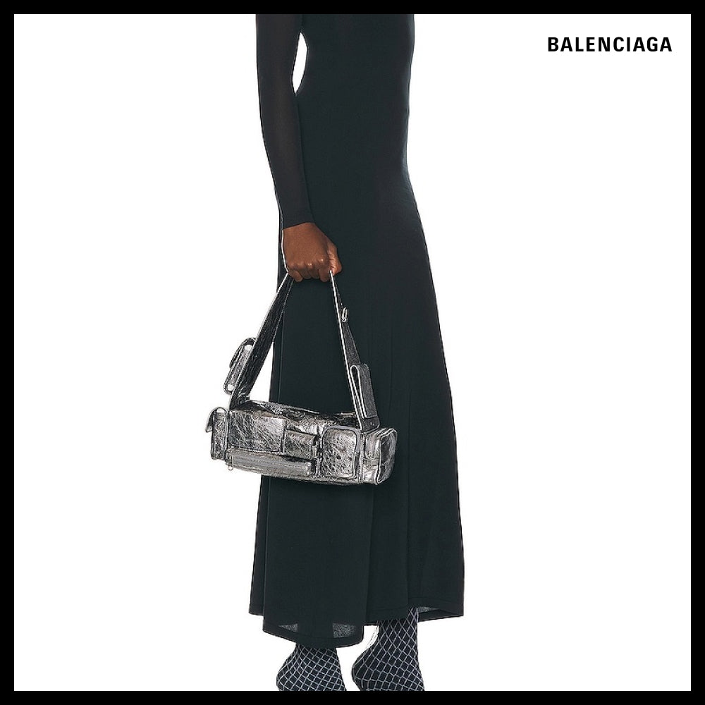 【BALENCIAGA】Superbusy XS Sling Bag Metallized Silver