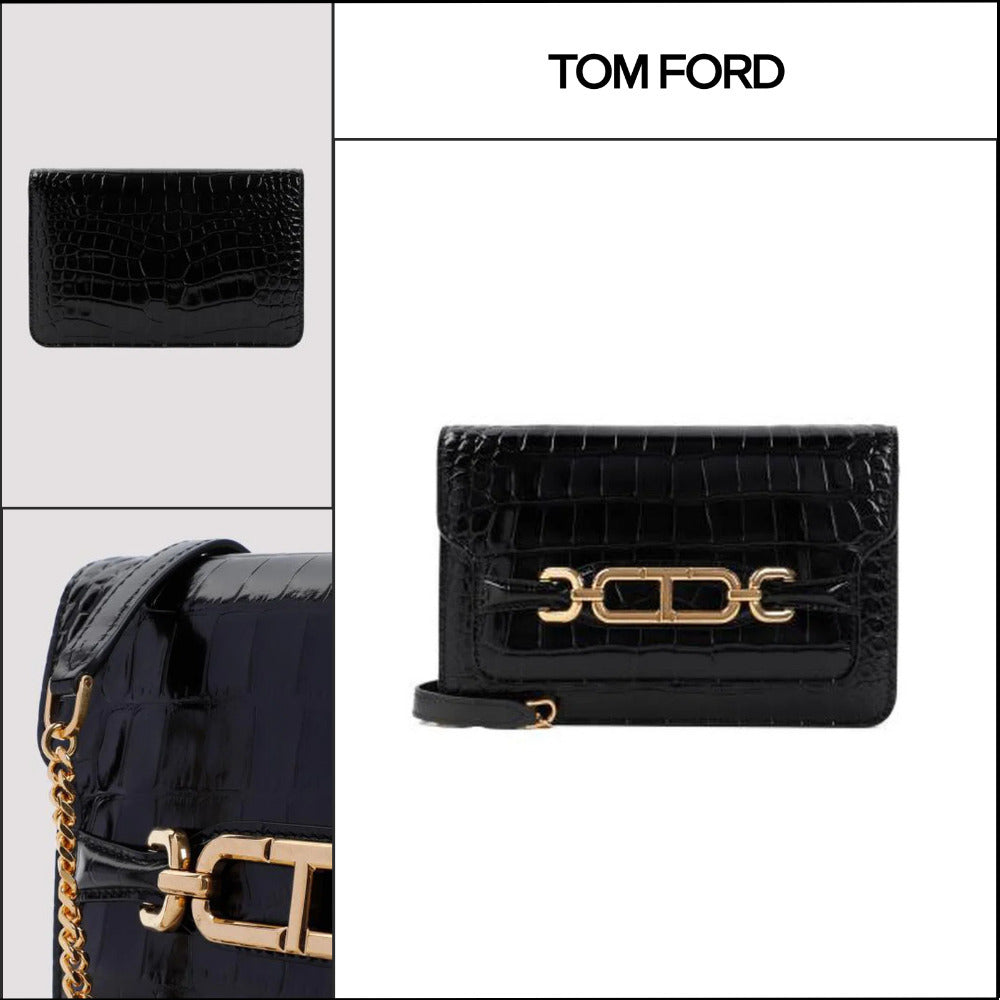 【TOM FORD】CROCO EMBOSSED SMALL SHOULDER BAG