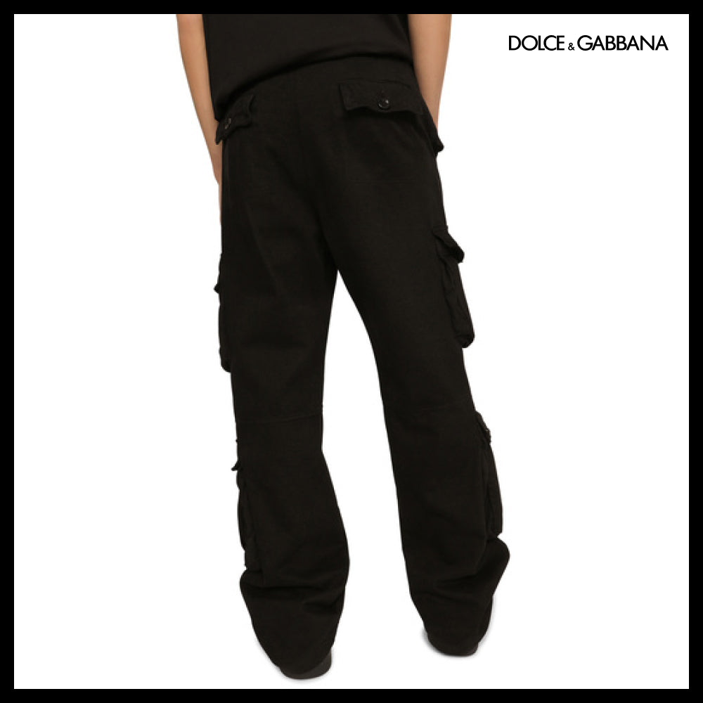 【Dolce & Gabbana】GARMENT-DYED COTTON CARGO PANTS