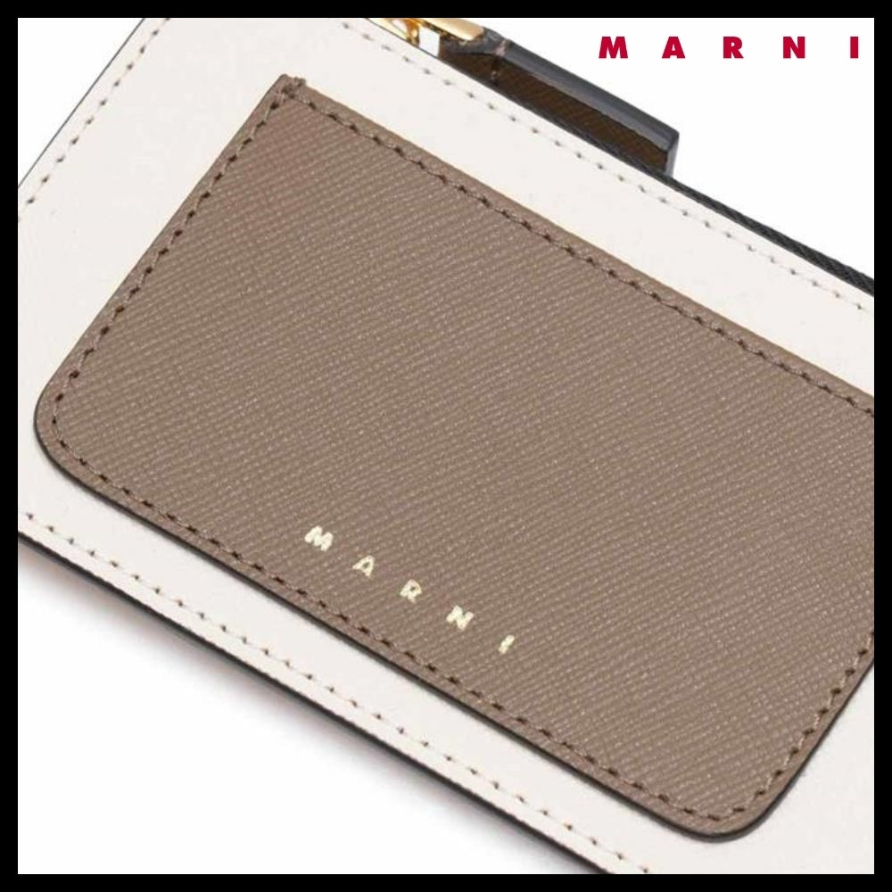 【MARNI】Multicolor Trunk Card Wallet Beige