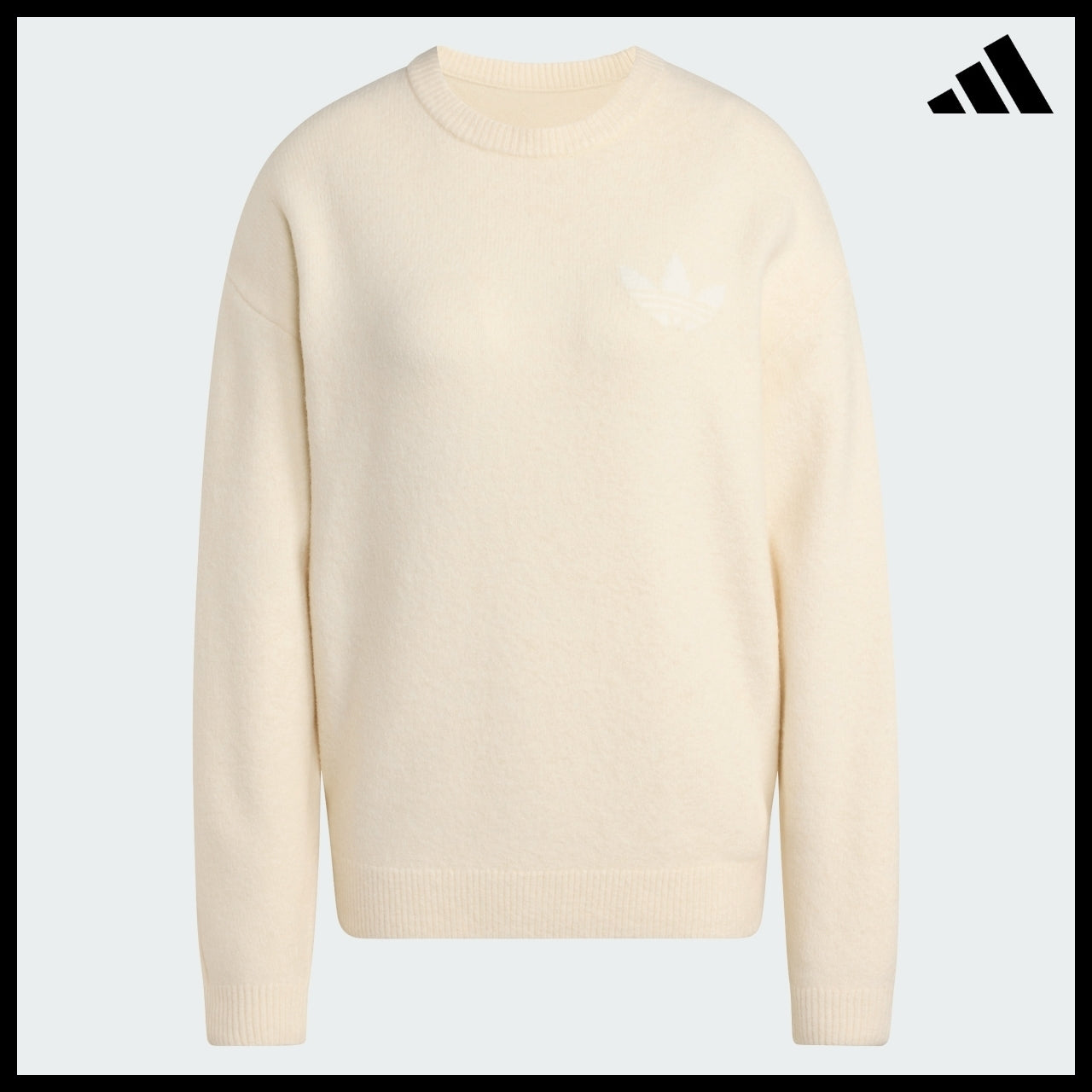 【ADIDAS】Knit Wonder White Sweater Crewneck Knit
