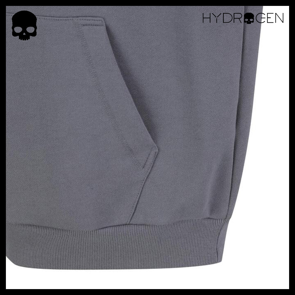 [HYDROGEN] UNI SLEEVE GRAPHIC HOODIE GREY