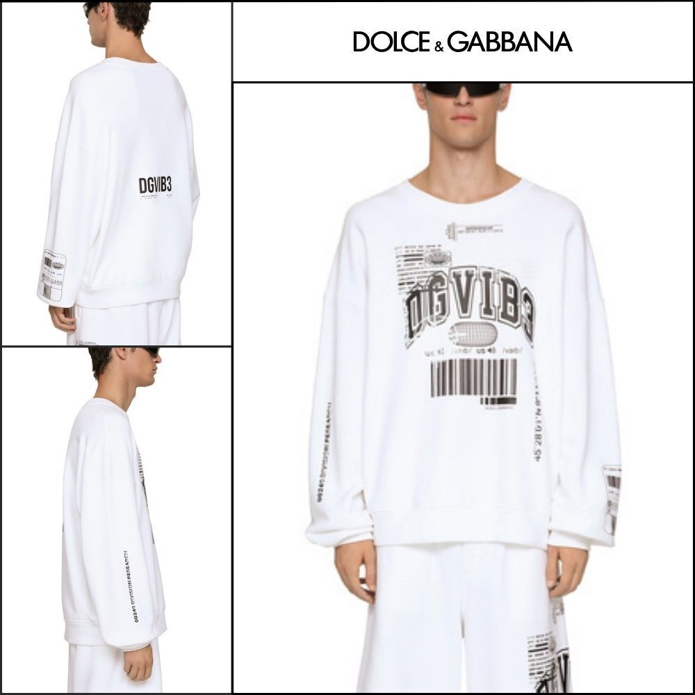 【Dolce&Gabbana】JERSEY SWEATSHIRT LOGO DGVIB3 PRINT
