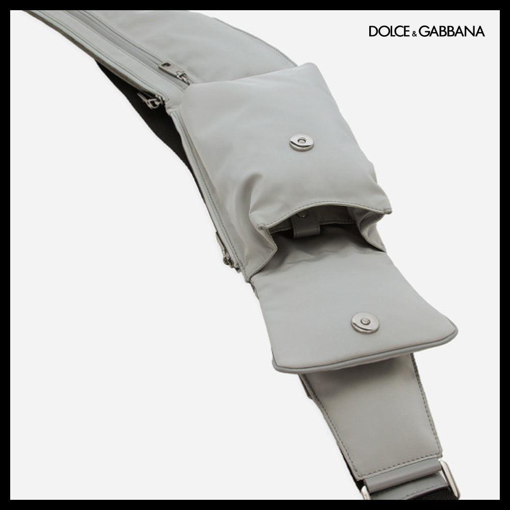 【Dolce & Gabbana】Cross NYLON BELT BAG Gray