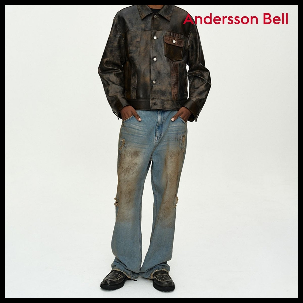 ◆ANDERSSON BELL◆ ワイドデニム Wide Denim Blue ダメージ