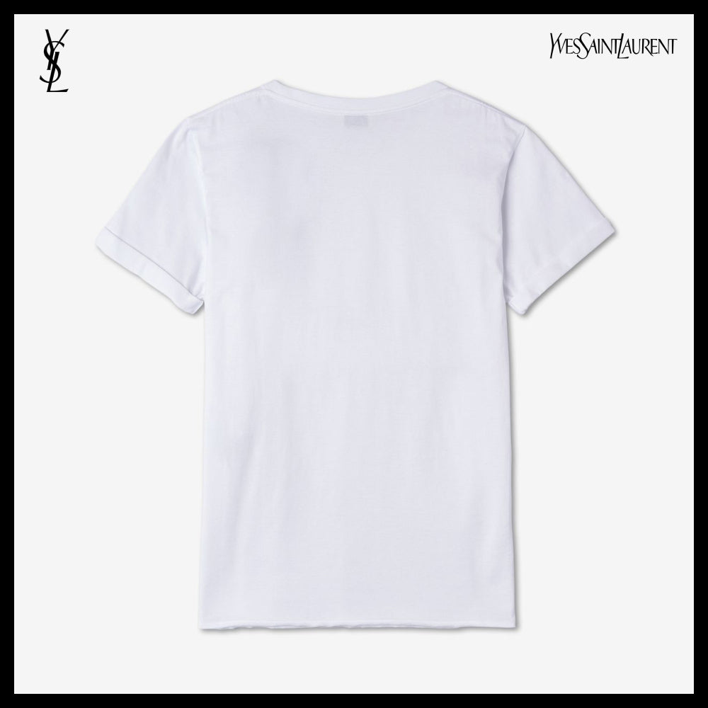 【Saint Laurent】リヴゴーシュ 半袖Tシャツ ホワイト