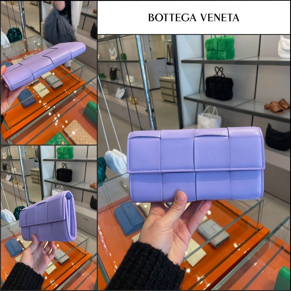【BOTTEGA VENETA】Intreccio Nappa Calf Flap Wallet WISTERIA
