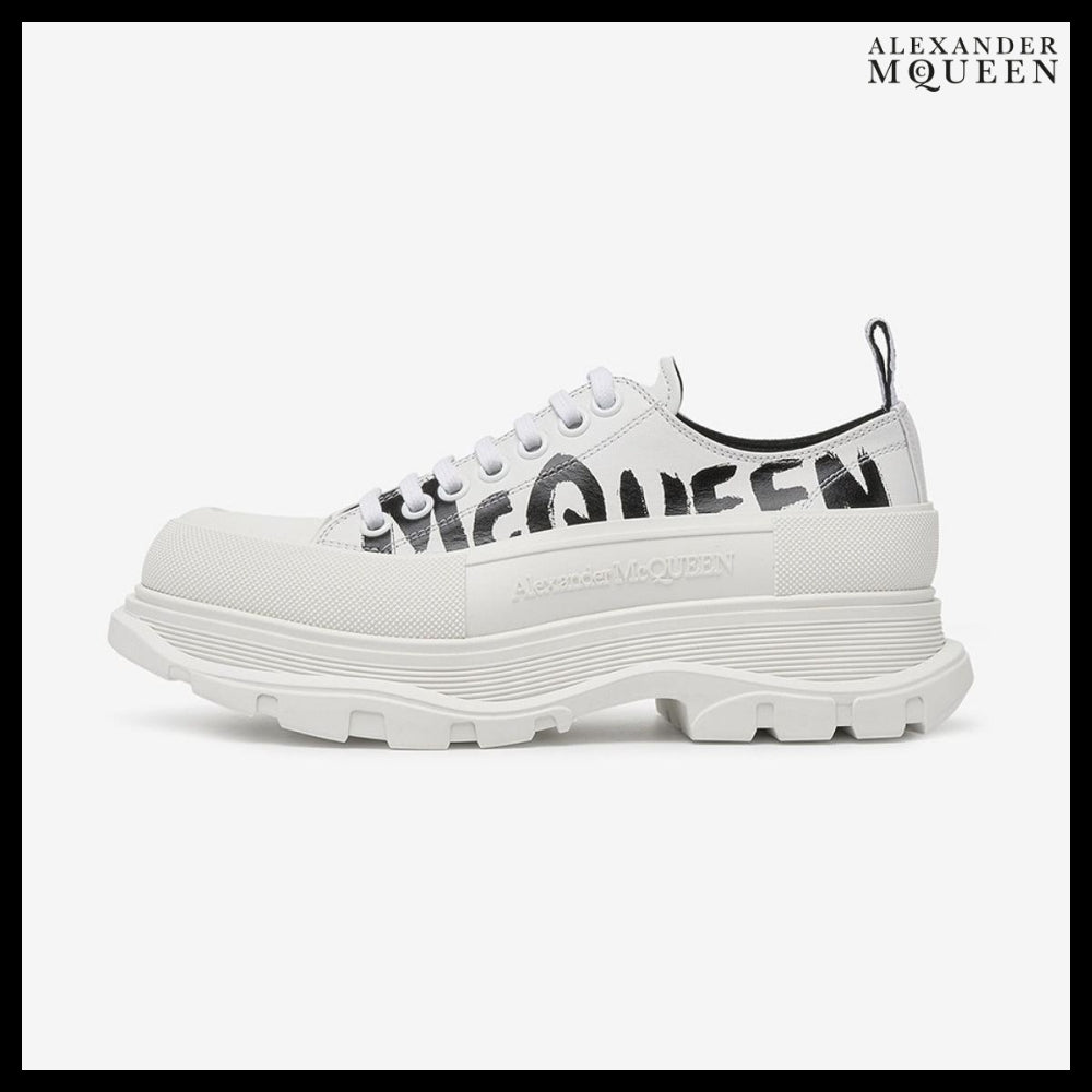 【Alexander Mcqueen】Tread Slick Lace-Up Sneakers White