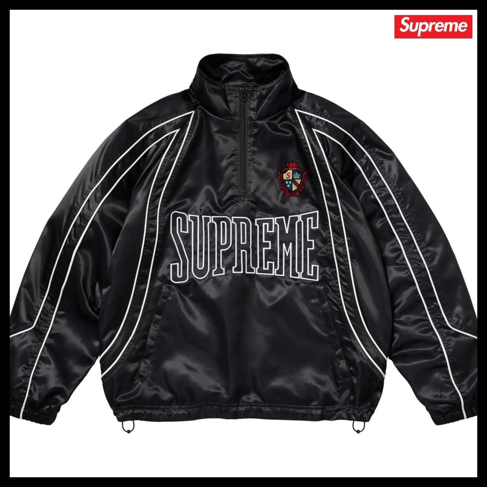 【Supreme】Satin Piping Pullover Black 25SS