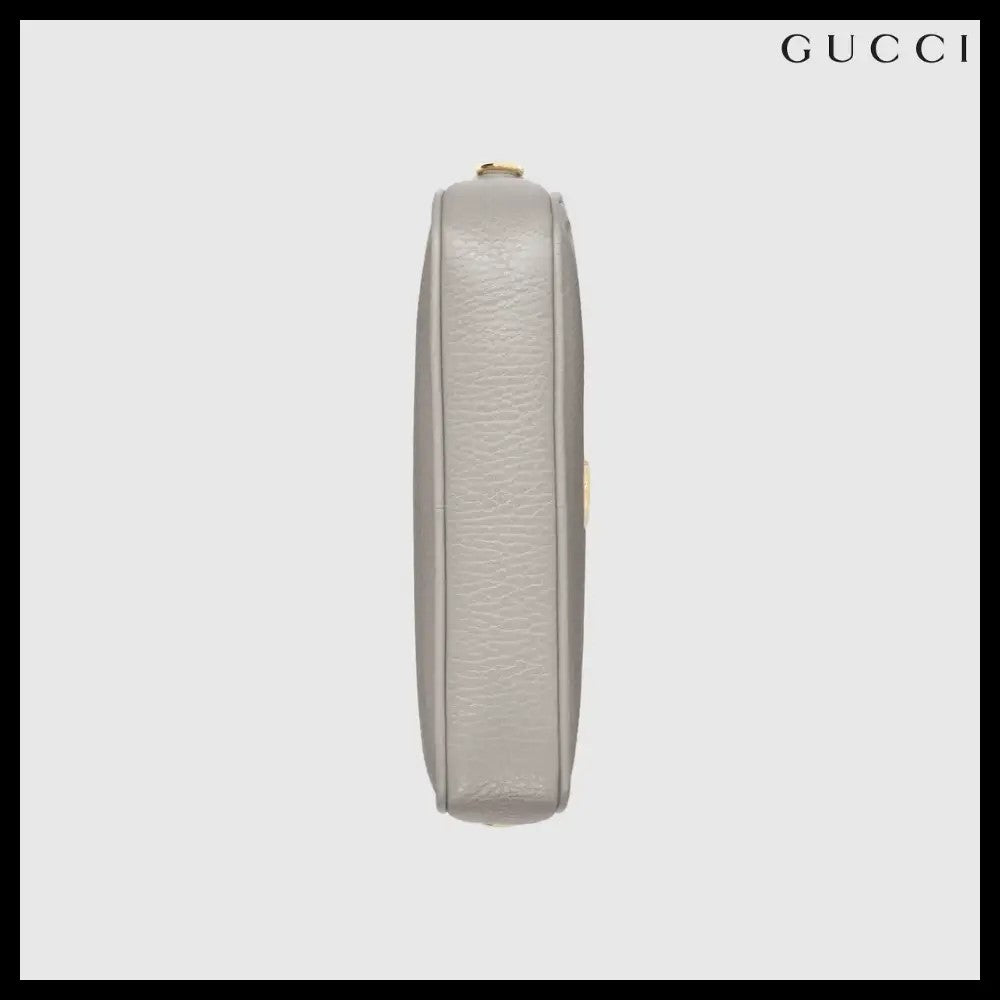 【GUCCI】Marmont Dollar Calf Mini Zip Crossbody Bag Grey Sky