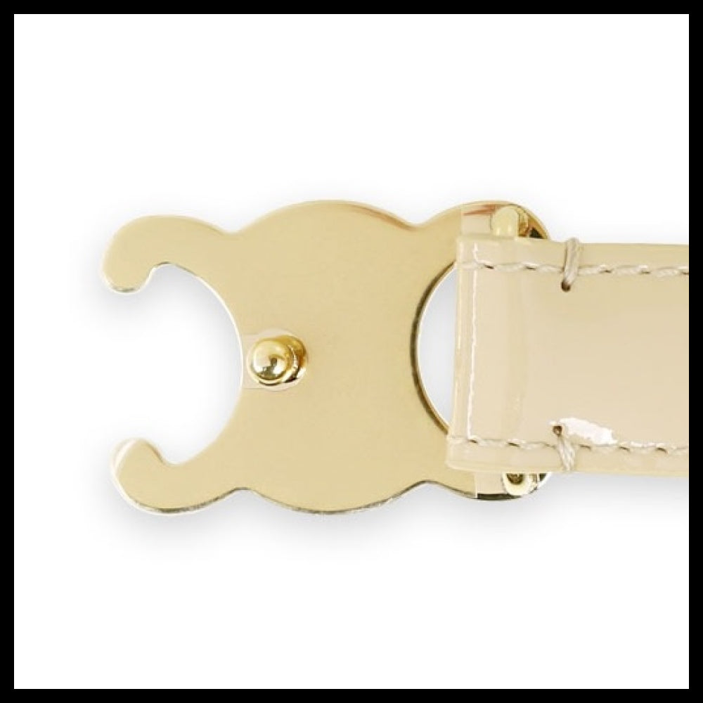 【CELINE】Small Triomphe Buckle Belt Beige