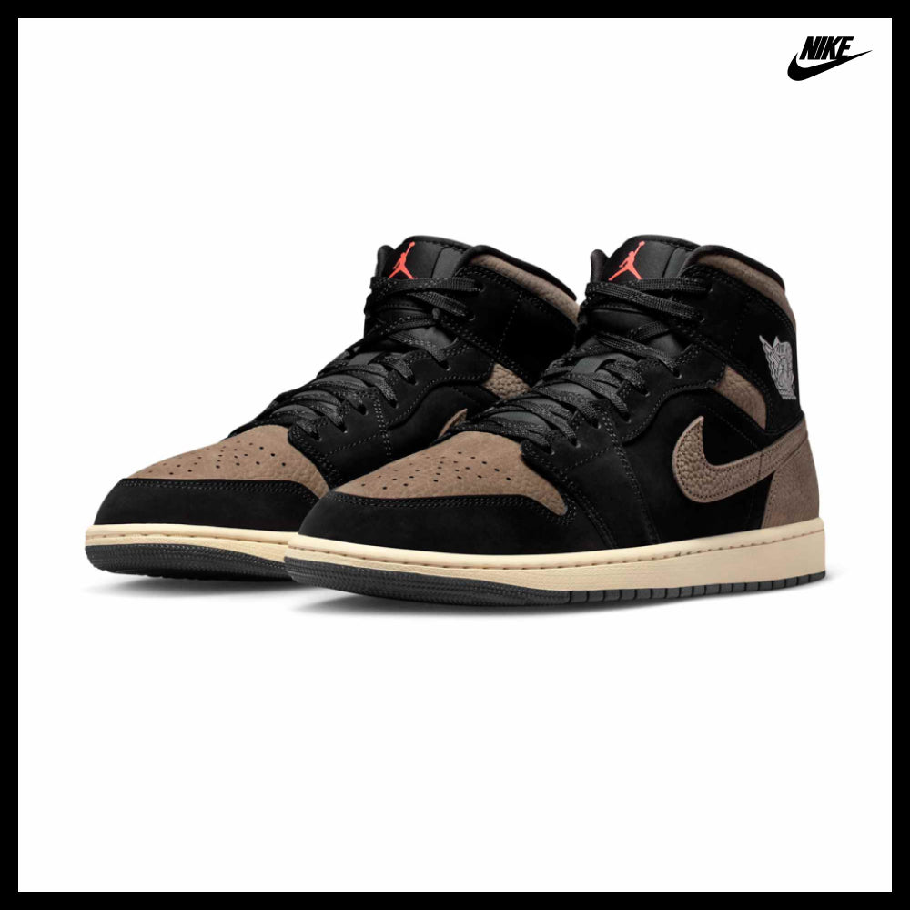 【NIKE】Air Jordan 1 Mid SE M Black Light Wild Mango Olive