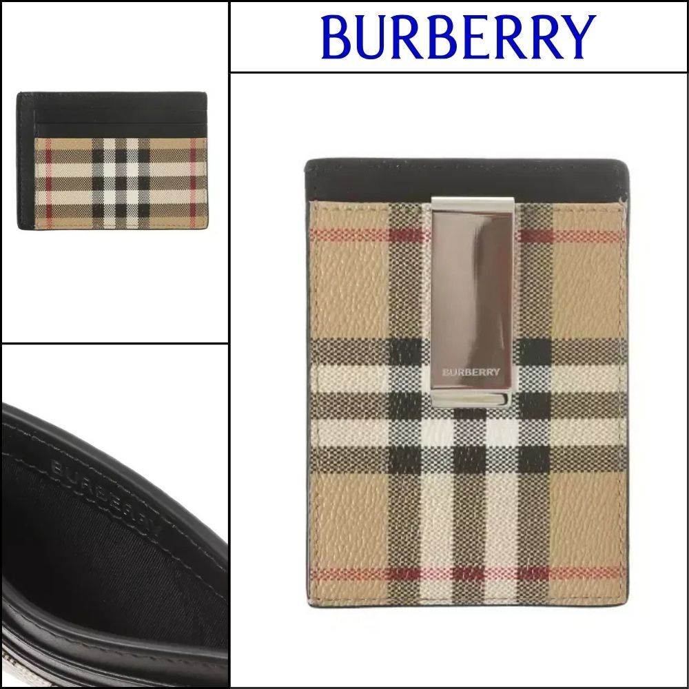 【Burberry】Check Money Clip Card Case