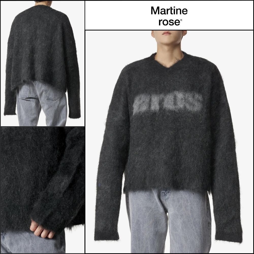 【MARTINE ROSE】Eros V-Neck Knit Charcoal