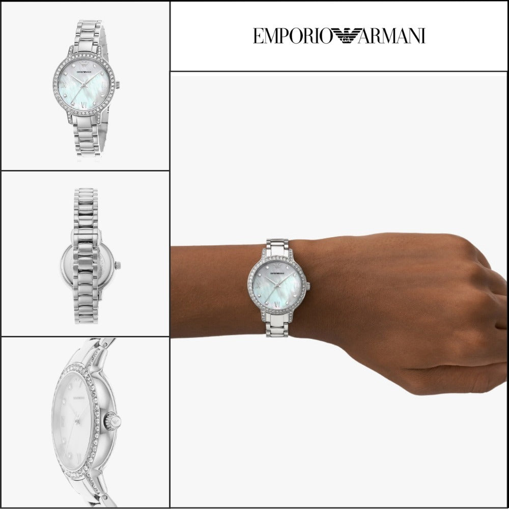 【EMPORIO ARMANI】Kieo Mother-of-Pearl Women's Metal Watch