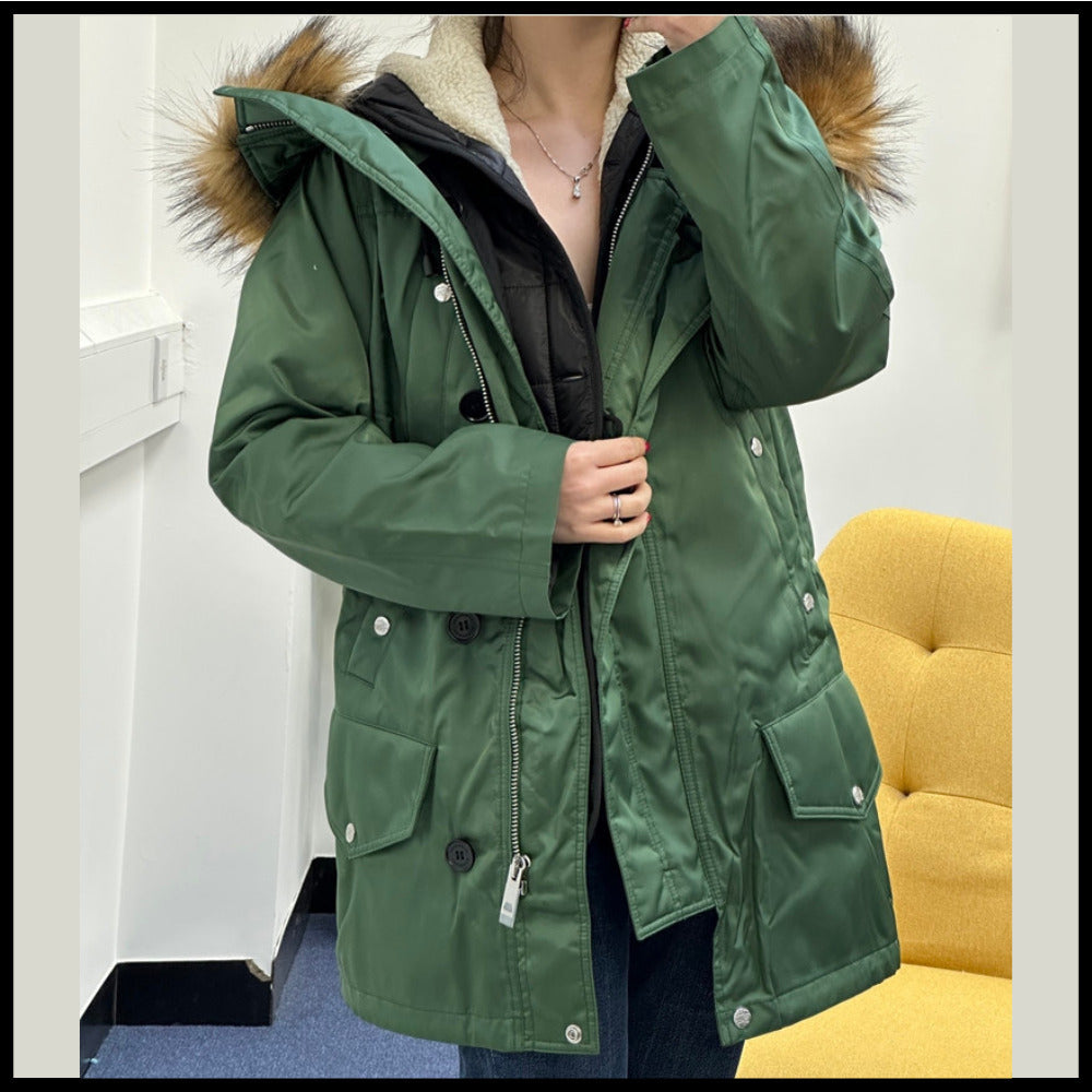 【Burberry】LANFAIR Detachable Fur Hood Nylon Padded Jumper