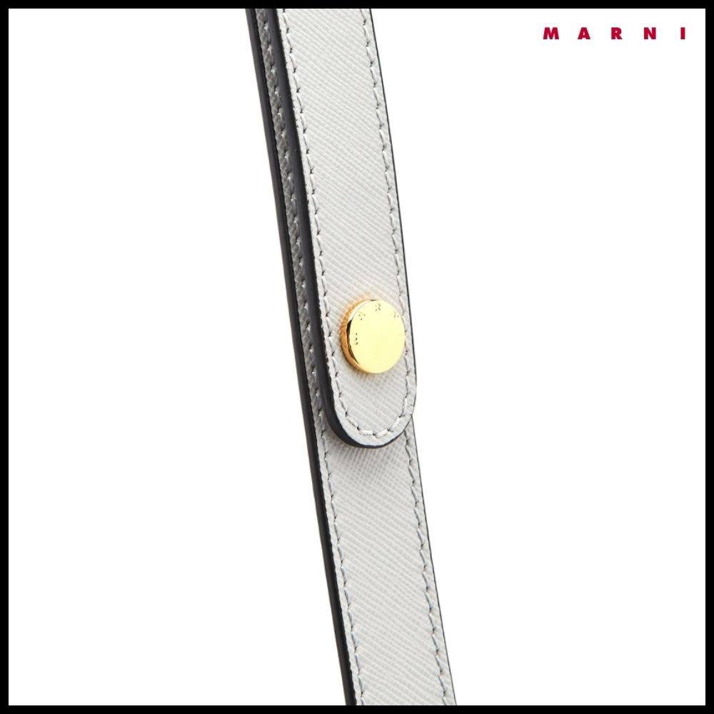 【MARNI】Grey Saffiano Medium Trunk Bag