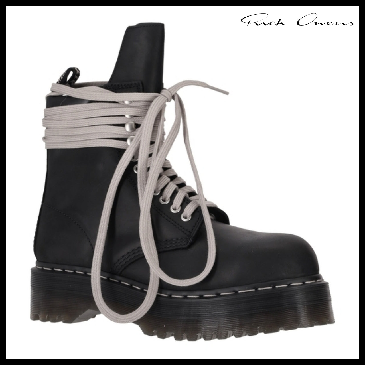 【Rick Owens】Black lace-up boots