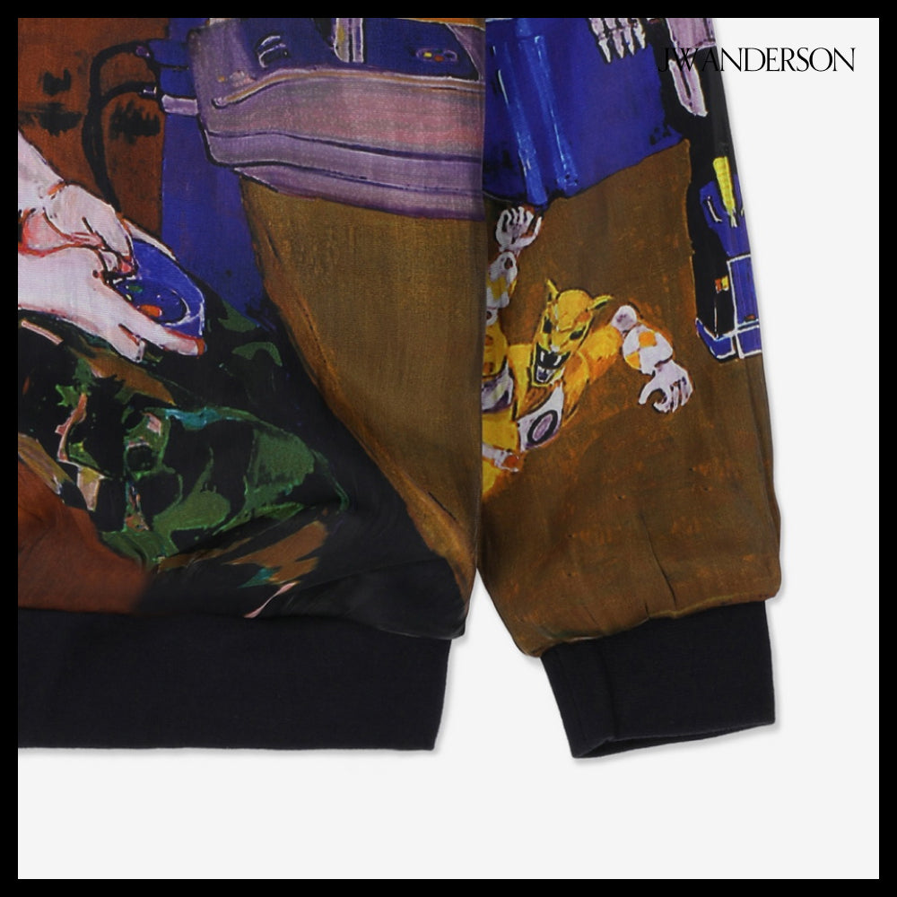 【J W ANDERSON】Printed Layered Sweatshirt Blue