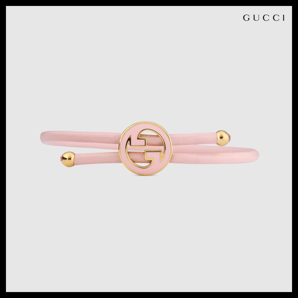 【GUCCI】Enamel Round Interlocking G Detail Bracelet