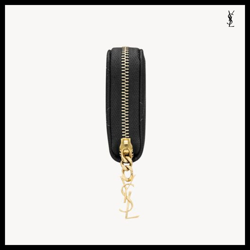 【Saint Laurent】Leather CASSANDRE BIJOU Coin Purse