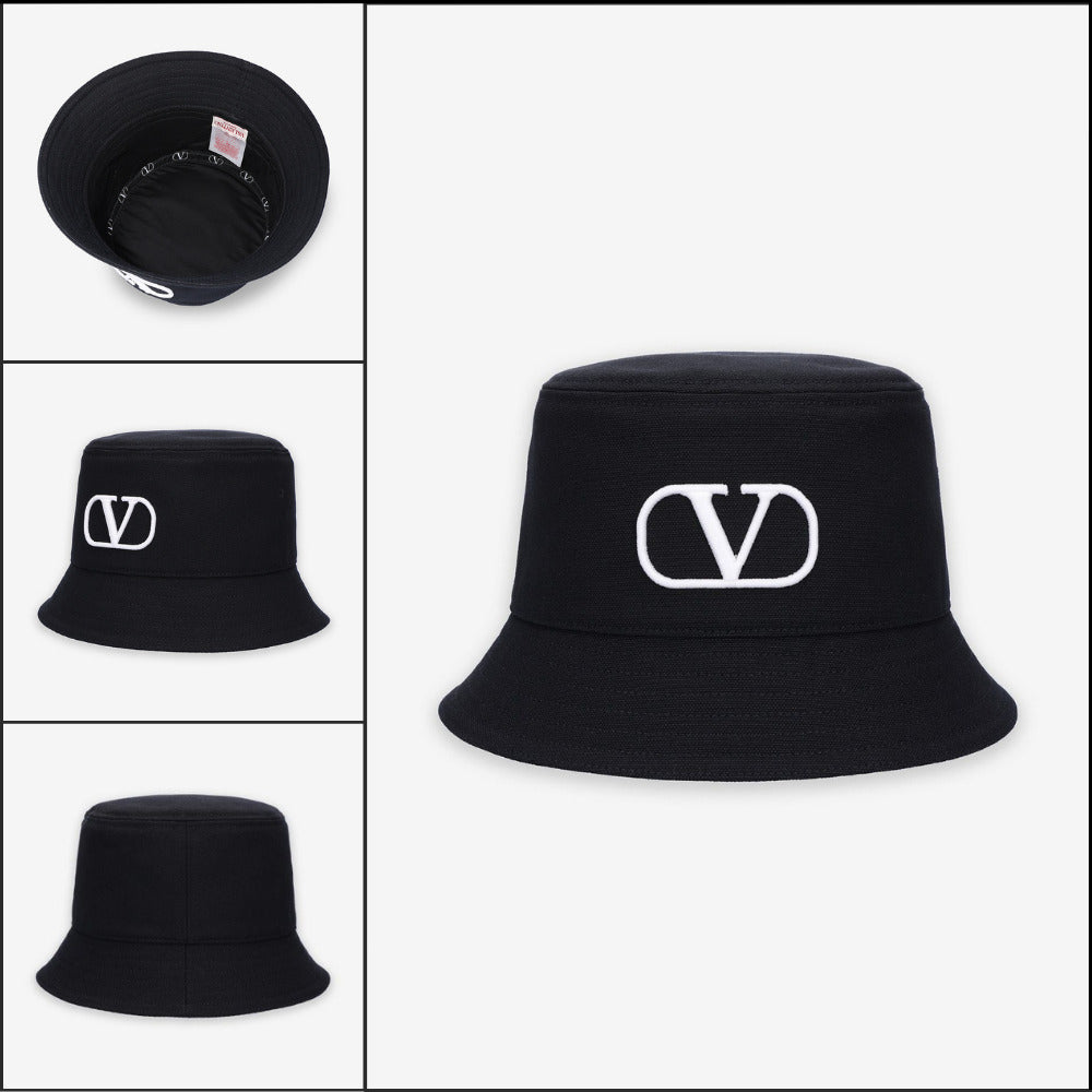 【VALENTINO】V Logo Signature Bucket Hat Black White