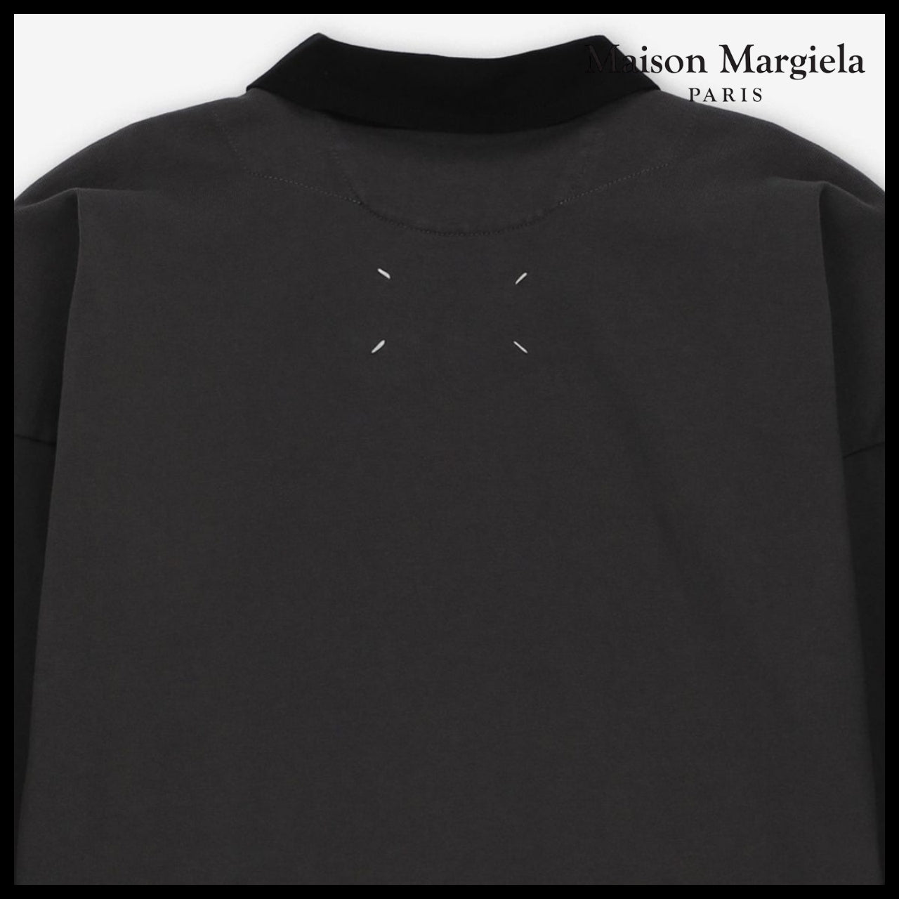 【Maison Margiela】Logo Rugby Polo Shirt Anthracite