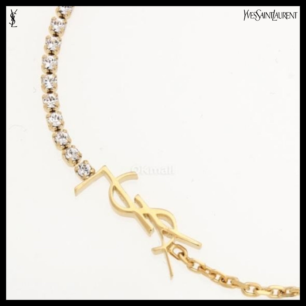【SAINT LAURENT PARIS】Metal CASSANDRE Charm Bracelet
