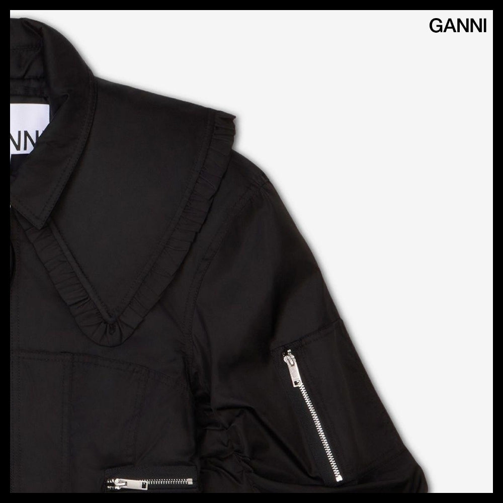 【Ganni】Duchess Nylon Jacket Black