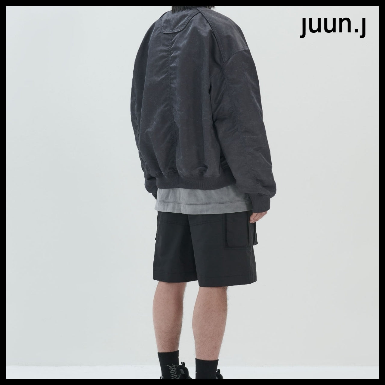 【JUUN.J】CORE Washed Nylon Light MA-1 Jumper Ash