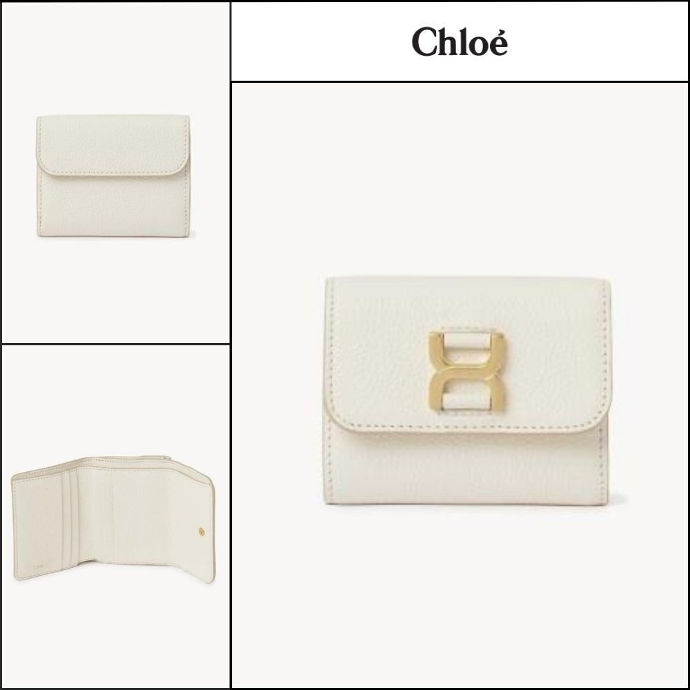 【Chloe】Marcie Small Trifold Wallet Misty Ivory