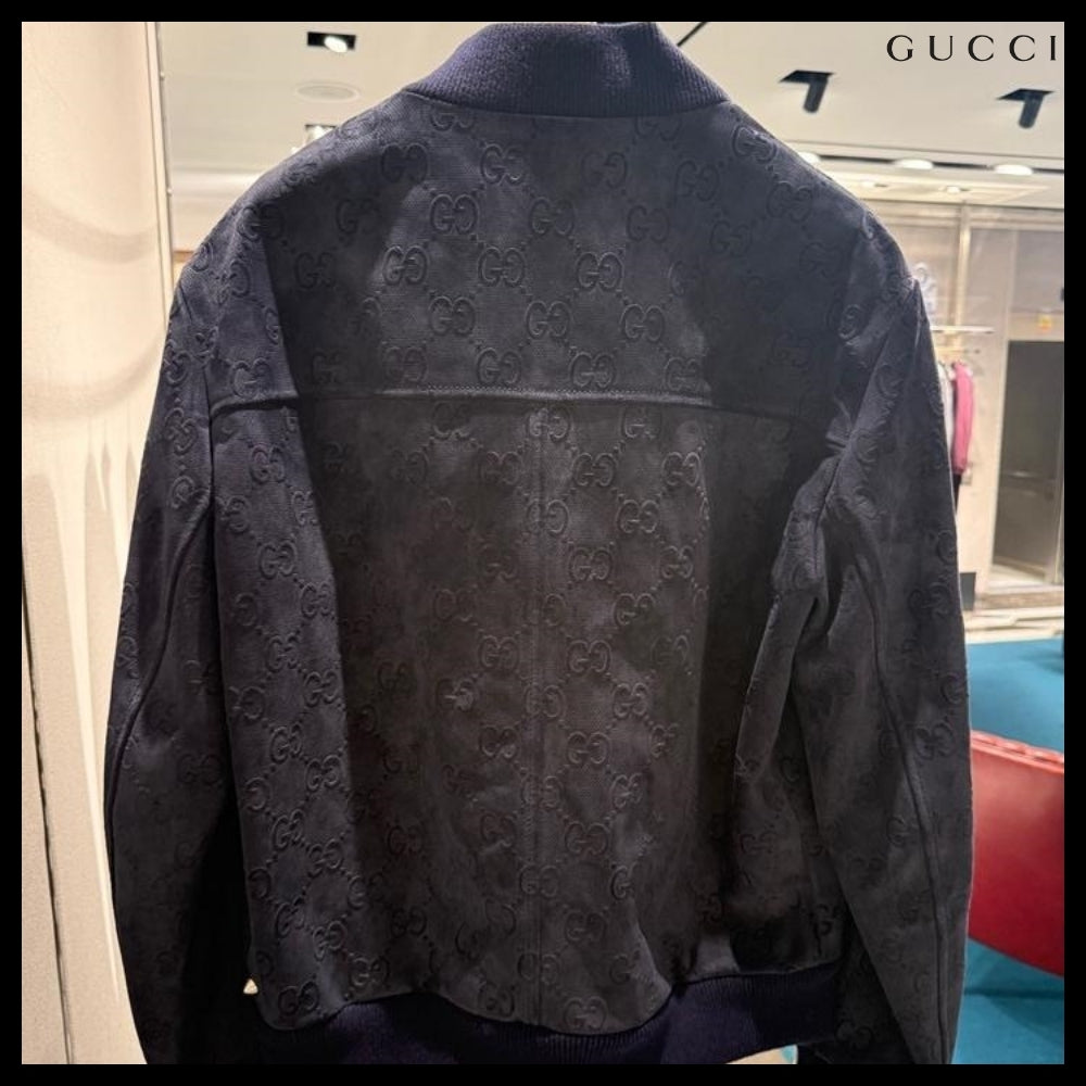 【GUCCI】GG Viscose Suede Bomber Jacket Royale