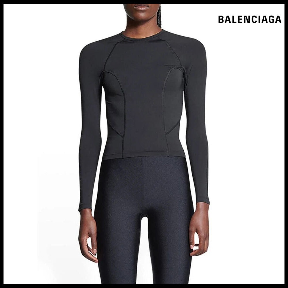 【BALENCIAGA】3B Sports Icon Fitted Long Sleeve T-Shirt