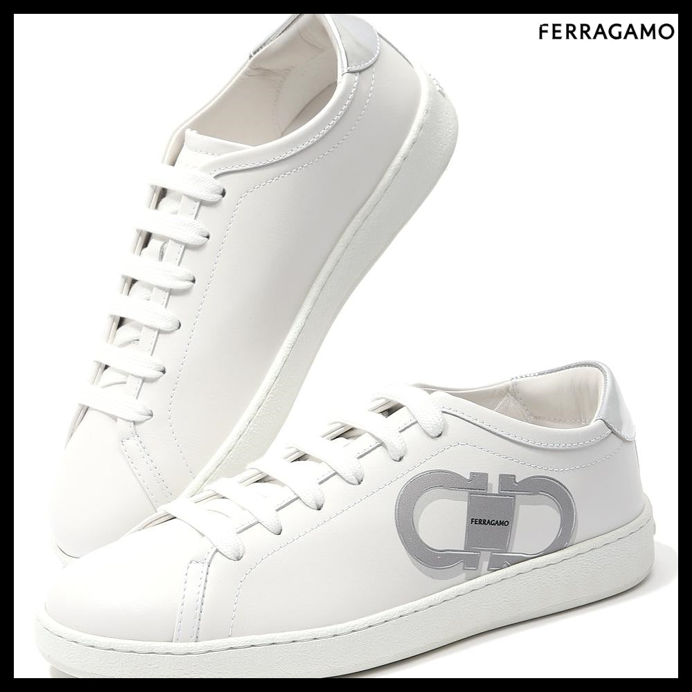 【Salvatore Ferragamo】030676 780983 Double Gancini Sneakers