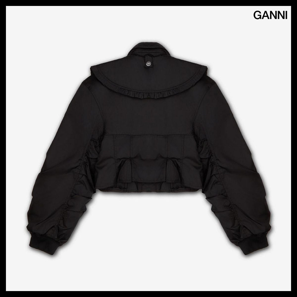 【Ganni】Duchess Nylon Jacket Black