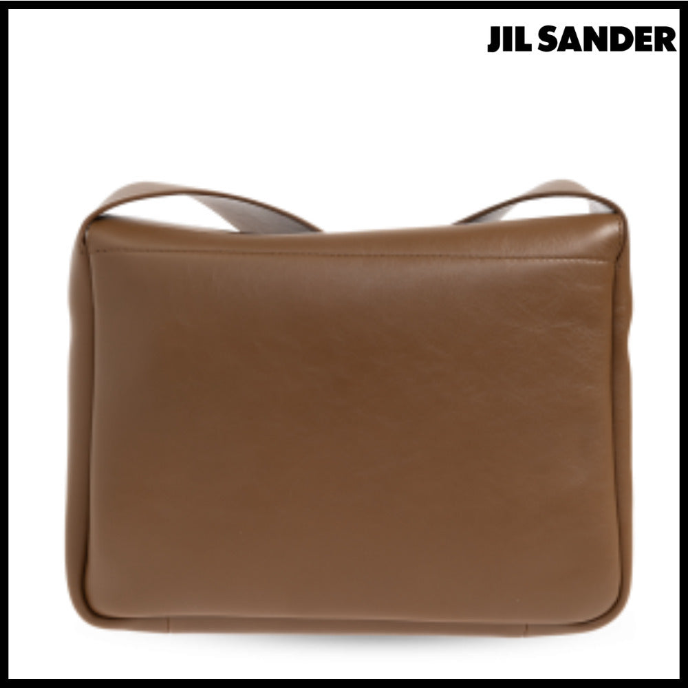 【正規品】【Jil Sander】Brown Shoulder Bag with Logo