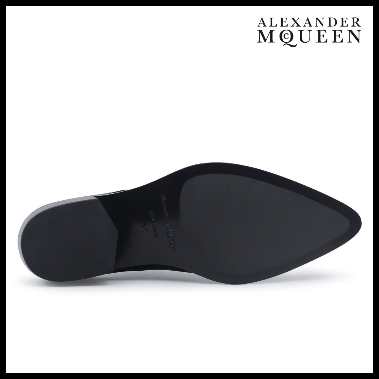 【Alexander Mcqueen】Punk Silver Tip Pointed Shoes Black