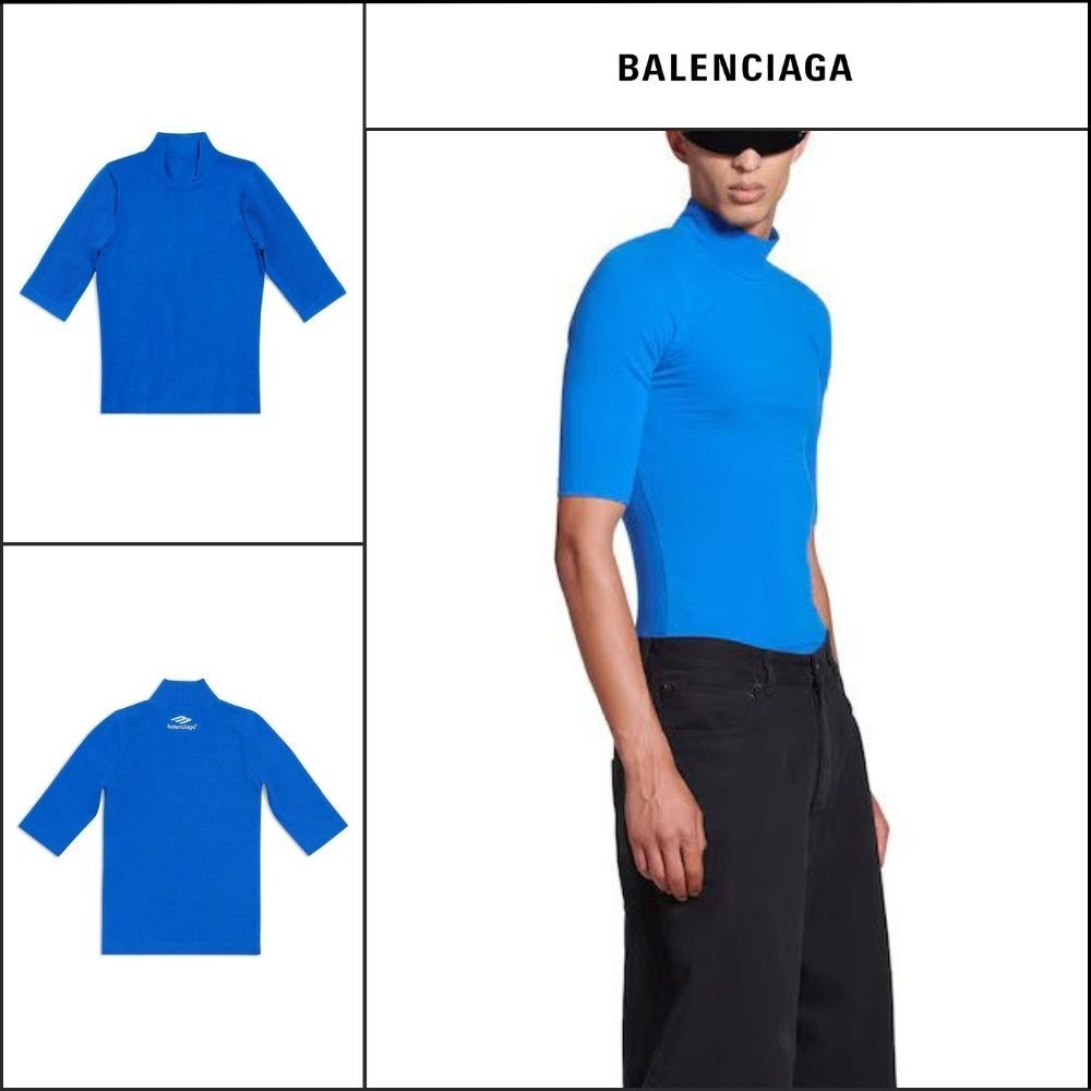 【BALENCIAGA】B Sports Icon Long Sleeve Turtleneck T-Shirt