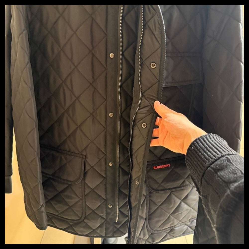 【Burberry】ALFORD Logo Quilted Nylon Men’s Jacket Black
