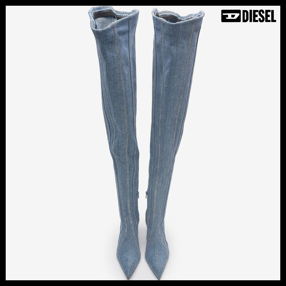 【DIESEL】DIVINUS DENIM LONG BOOTS - BLUE
