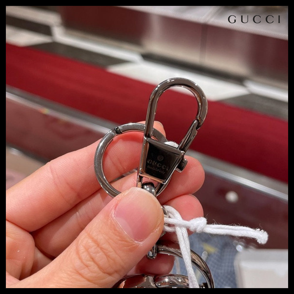 【GUCCI】GG Marmont Metal Keychain Silver