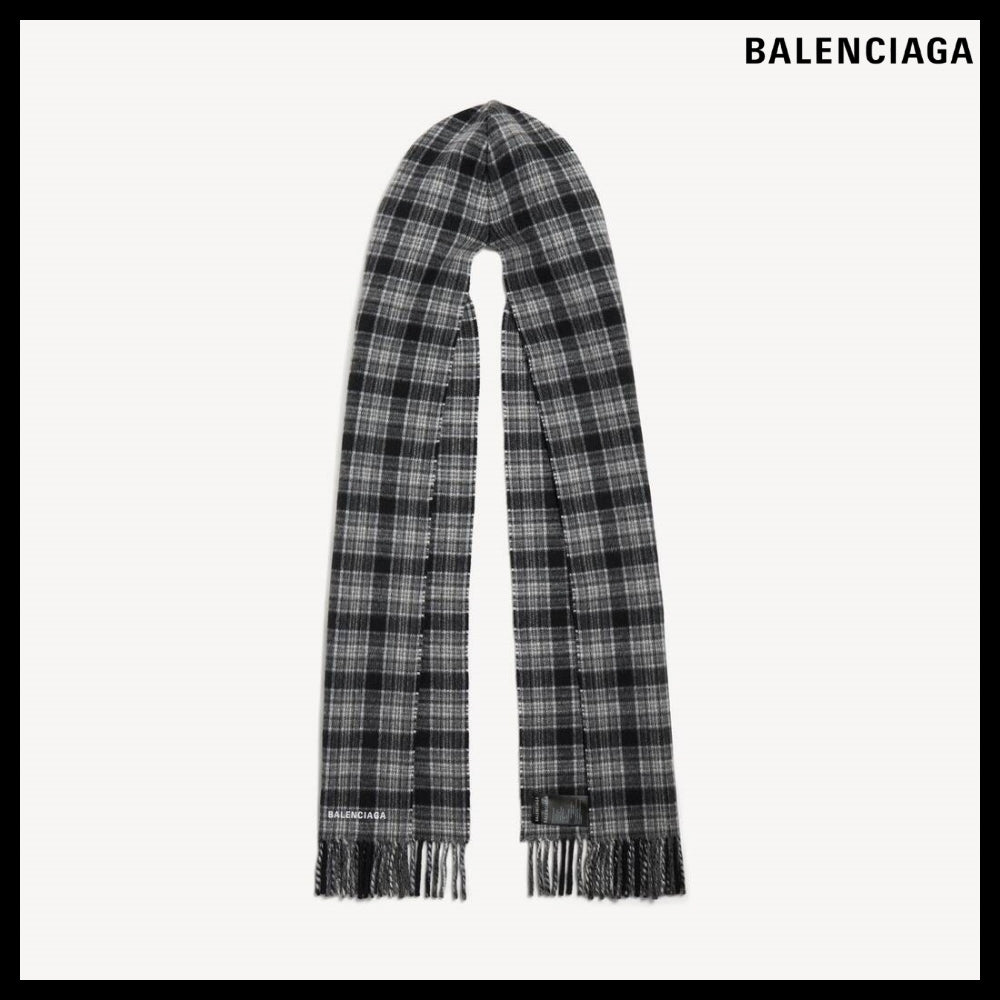 【BALENCIAGA】Hooded Scarf Gray