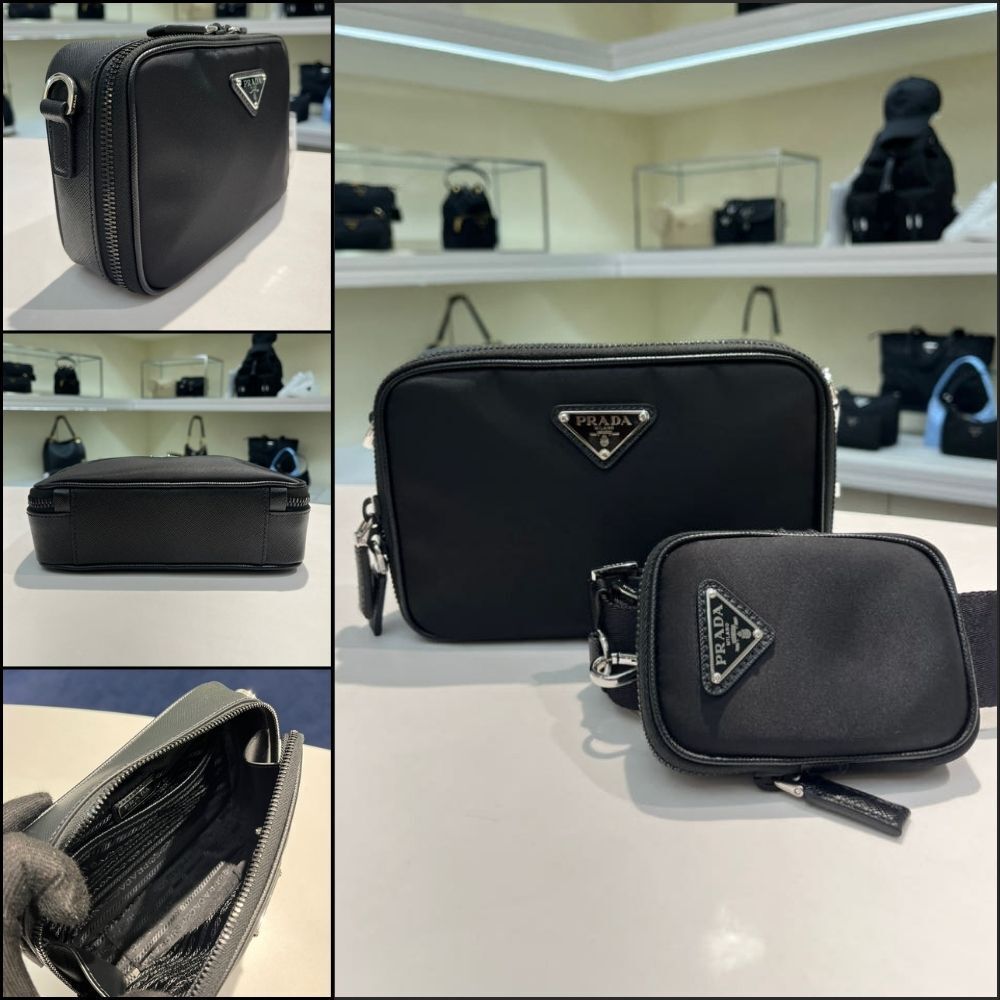 【PRADA】Triangle Logo Nylon Crossbody Bag nylon crossbody