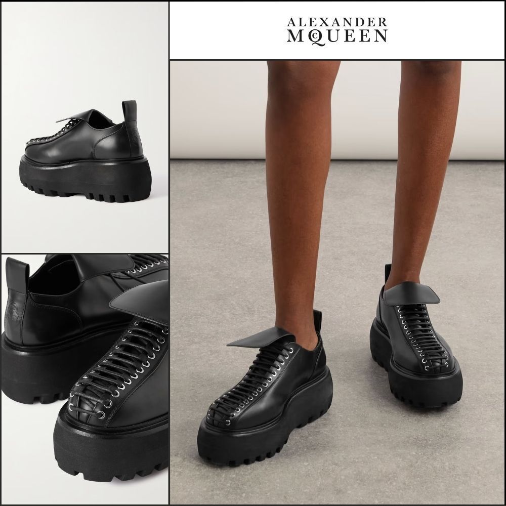 【Alexander Mcqueen】Sofa Lace-Up Platform Brogues Black