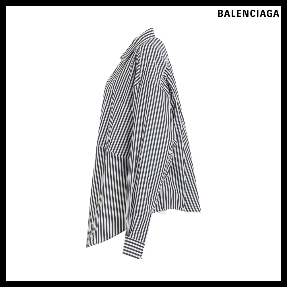 【BALENCIAGA】Swing Shirt Large Fit Black White